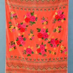 CORAL VELVET EMBROIDERY THROW VAT $379.50