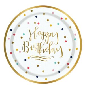 PaperPlate-Hbday Confetti 8ct  VAT $17.60