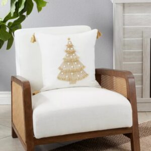 Christmas Tree Pillow - Poly Filled - Gold 18'' Vat $118.80