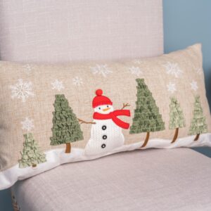 Snowman w/Trees Pillow 23"L x 10.5"H Polyester VAT $112.20