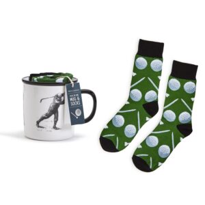 HOLE-IN-ONE MUG AND PAIR OF SOCKS GIFT SET vat $44.00