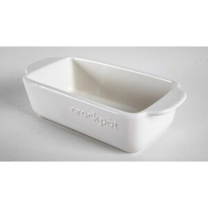 1.25 Qt Rectangle Stoneware Loaf Pan w/Handles- White VAT $26.40