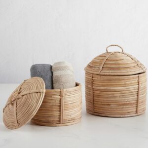 Rattan Box W/LID S/2 VAT $115.50
