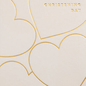 Christening Hearts Card VAT $13.11