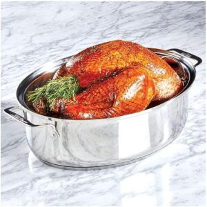 18in Oval Roaster w/Domed Lid & Rack- Mirrow Polish VAT $110.00