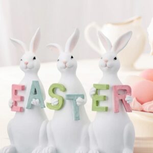 Resin Triple Easter Bunny Welcome Sign 8" VAT $48.84
