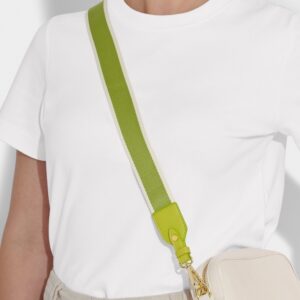 Stripe Canvas Strap Bag- Lime Green VAT $37.97