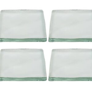 Square Slab Glass Coaster in Net Bag w/ Seashell Set of 4 VAT $44.00