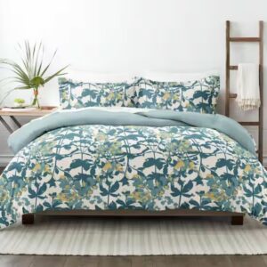 Duvet Cover Reversible King-Boho Flower Teal VAT $60.90