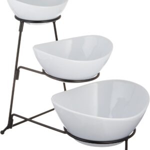 3 Oval Tier Bowl Server Set-White VAT $48.40