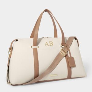 Katie Loxton Amalfi Canvas Weekend Bag Off White & Soft Tan  Vat $210.82