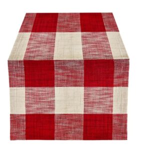 Monroe Check Cranberry Table Runner VAT $66.00