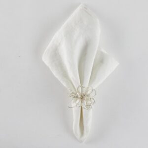 Silver Beaded Flower Napkin Ring VAT $13.20