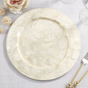 Wavy Capiz Charger-Ivory VAT $59.40