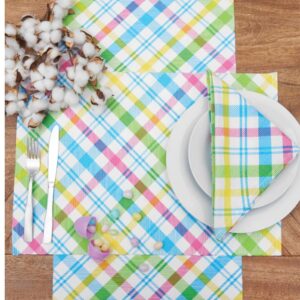 Spring Blossom Plaid Table Linens/ Placemat- Multi VAT $13.86