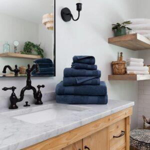 6pk Assorted Towel Set-Navy VAT $93.02