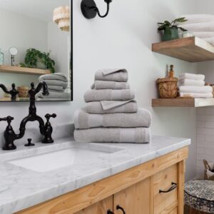 6pk Assorted Towel Set-Light Gray VAT $93.02