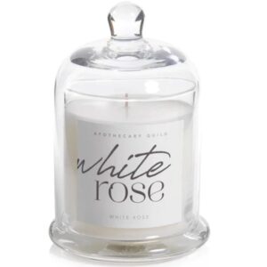 Guild Scented Candle Jar with Glass Dome-White Rose VAT $79.20