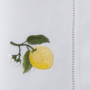 Embroidered Lemon Hemstitch Napkin -VAT$36.13