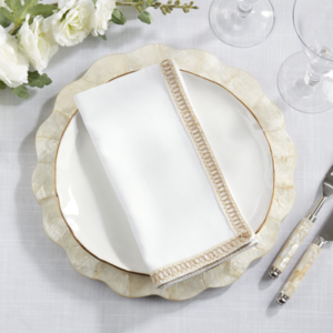 Jute Border Napkins -Ivory - VAT$14.47