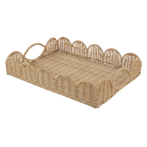 Scalloped Rattan Tray -VAT$79.20