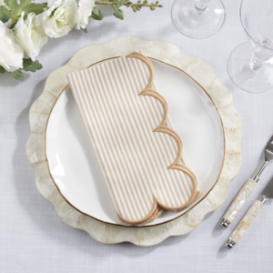 Striped Scalloped Napkin - VAT$17.09